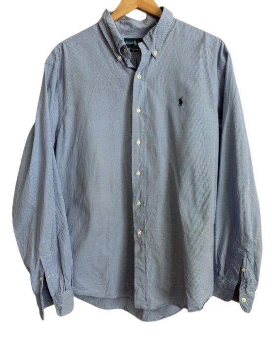 Ralph Lauren Other - Ralph Lauren Custom Fit Blue Gingham Check Long Sleeve Button Down Shirt Men XXL